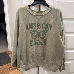 American Eagle Outfitters Women's Olive Green Sweatshirt